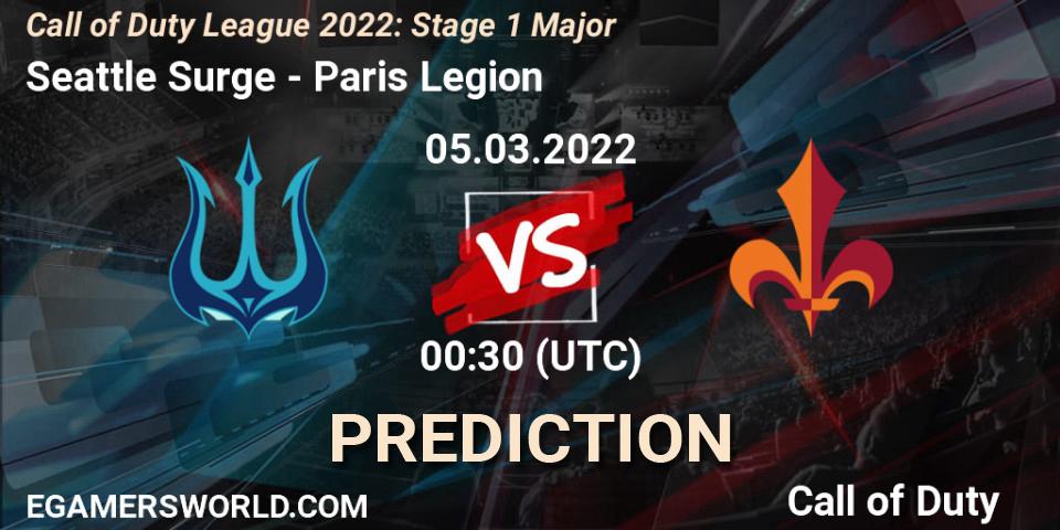 Seattle Surge - Paris Legion: ennuste. 05.03.2022 at 00:30, Call of Duty, Call of Duty League 2022: Stage 1 Major