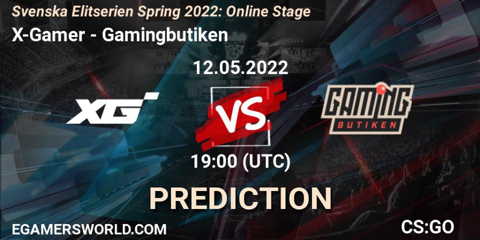 X-Gamer - Gamingbutiken: ennuste. 12.05.2022 at 19:00, Counter-Strike (CS2), Svenska Elitserien Spring 2022: Online Stage