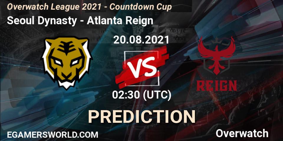Seoul Dynasty - Atlanta Reign: ennuste. 20.08.2021 at 01:00, Overwatch, Overwatch League 2021 - Countdown Cup