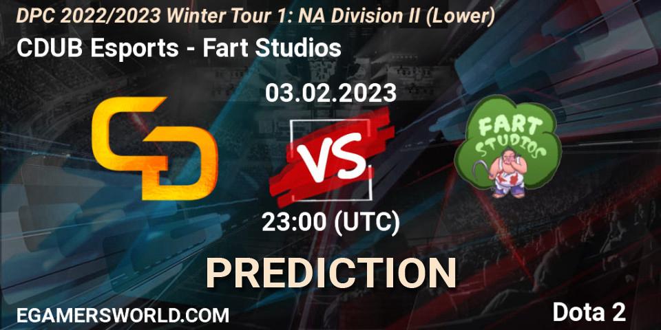 CDUB Esports - Fart Studios: ennuste. 03.02.23, Dota 2, DPC 2022/2023 Winter Tour 1: NA Division II (Lower)