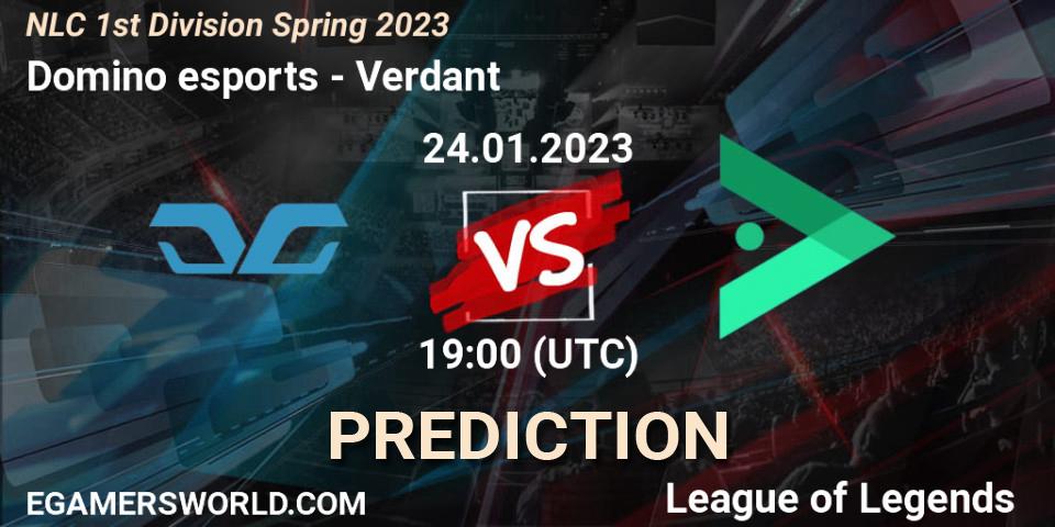 Domino esports - Verdant: ennuste. 24.01.2023 at 19:00, LoL, NLC 1st Division Spring 2023
