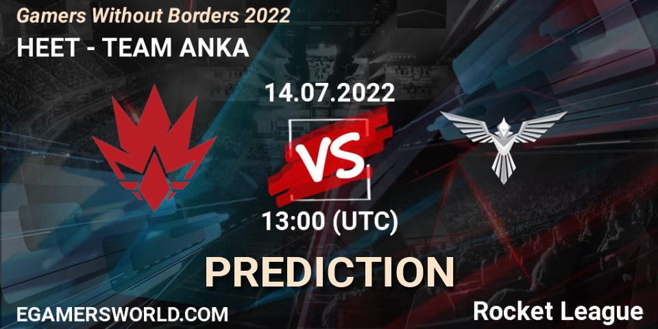 HEET - TEAM ANKA: ennuste. 14.07.2022 at 13:00, Rocket League, Gamers Without Borders 2022