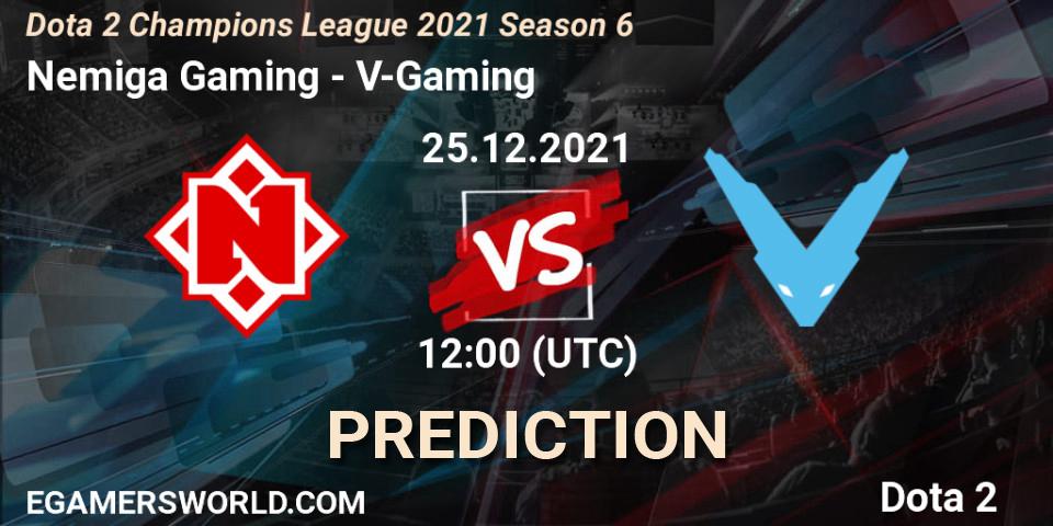 Nemiga Gaming - V-Gaming: ennuste. 27.12.2021 at 12:00, Dota 2, Dota 2 Champions League 2021 Season 6