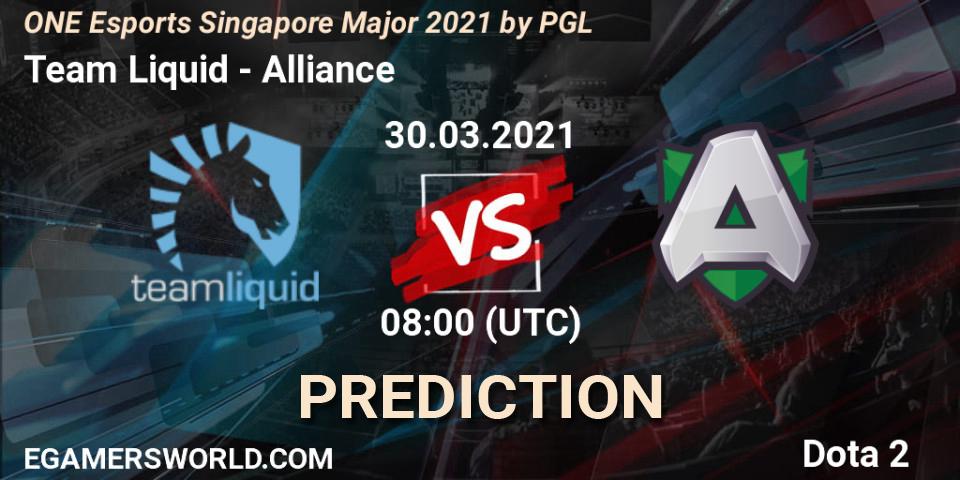 Team Liquid - Alliance: ennuste. 30.03.2021 at 08:40, Dota 2, ONE Esports Singapore Major 2021