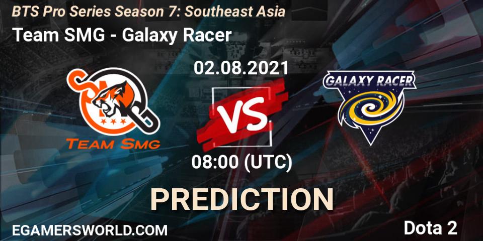 Team SMG - Galaxy Racer: ennuste. 02.08.2021 at 08:15, Dota 2, BTS Pro Series Season 7: Southeast Asia