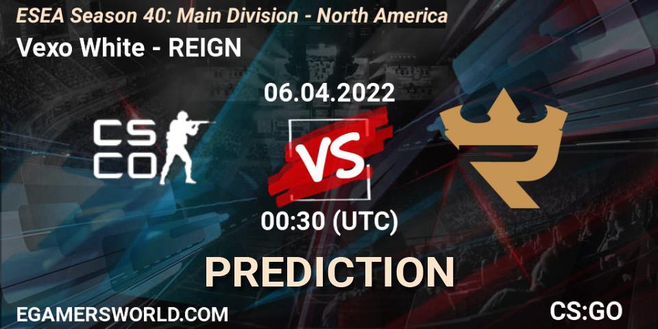 Vexo White - REIGN: ennuste. 06.04.2022 at 00:30, Counter-Strike (CS2), ESEA Season 40: Main Division - North America