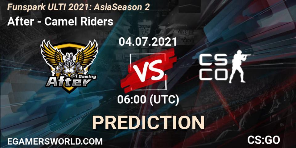 After - Camel Riders: ennuste. 04.07.2021 at 06:00, Counter-Strike (CS2), Funspark ULTI 2021: Asia Season 2