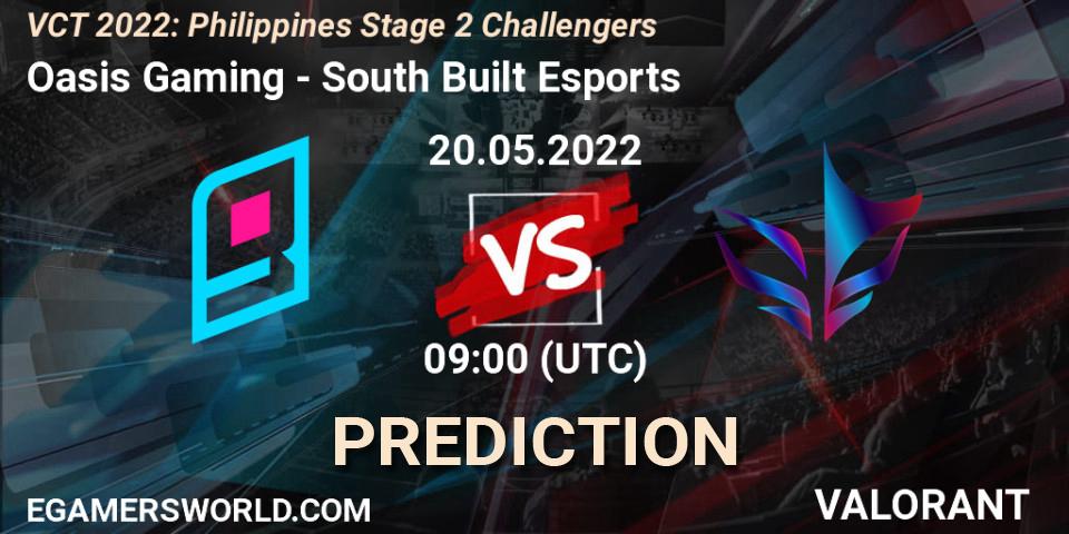 Oasis Gaming - South Built Esports: ennuste. 20.05.2022 at 09:00, VALORANT, VCT 2022: Philippines Stage 2 Challengers