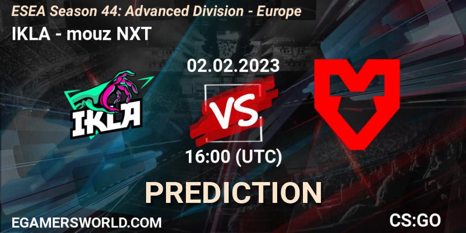 IKLA - mouz NXT: ennuste. 15.02.23, CS2 (CS:GO), ESEA Season 44: Advanced Division - Europe