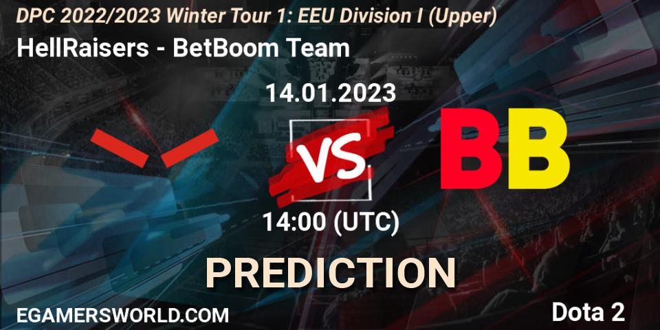 HellRaisers - BetBoom Team: ennuste. 14.01.2023 at 14:32, Dota 2, DPC 2022/2023 Winter Tour 1: EEU Division I (Upper)
