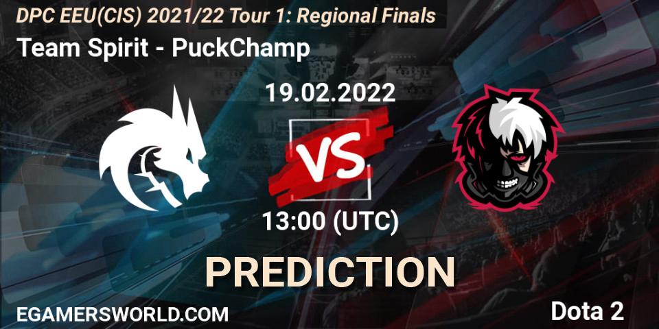 Team Spirit - PuckChamp: ennuste. 19.02.2022 at 13:01, Dota 2, DPC EEU(CIS) 2021/22 Tour 1: Regional Finals