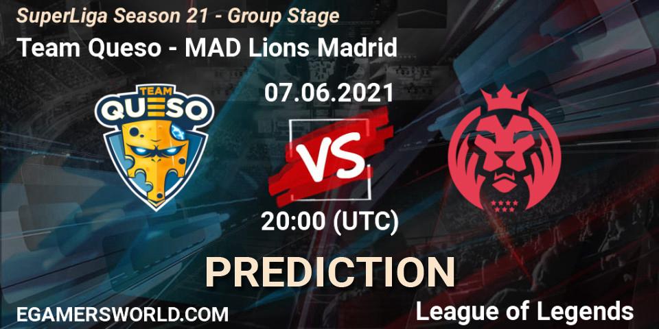 Team Queso - MAD Lions Madrid: ennuste. 07.06.2021 at 18:00, LoL, SuperLiga Season 21 - Group Stage 