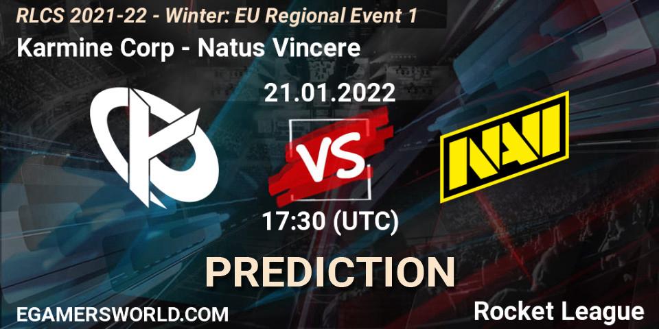 Karmine Corp - Natus Vincere: ennuste. 21.01.2022 at 17:30, Rocket League, RLCS 2021-22 - Winter: EU Regional Event 1