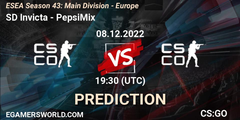 SD Invicta - PepsiMix: ennuste. 08.12.22, CS2 (CS:GO), ESEA Season 43: Main Division - Europe