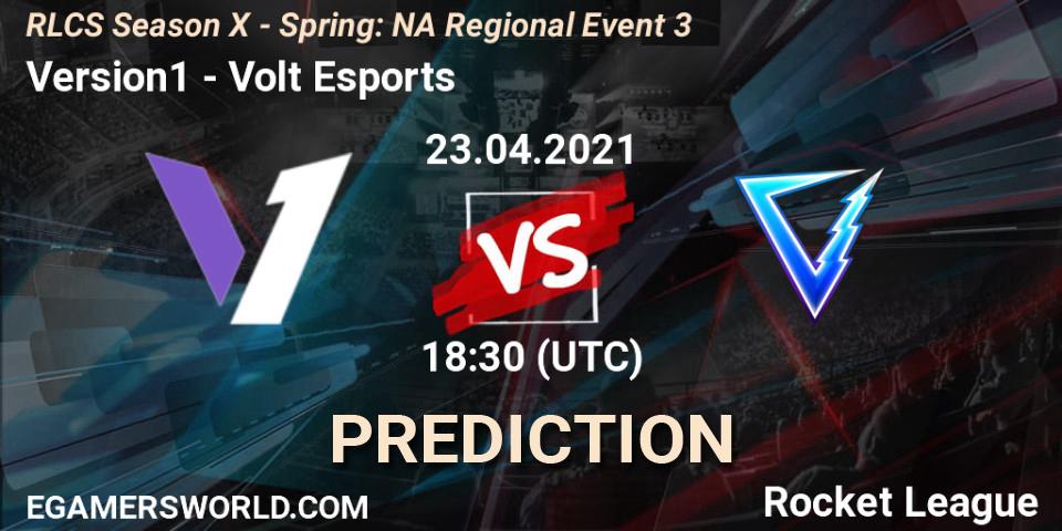Version1 - Volt Esports: ennuste. 23.04.2021 at 18:50, Rocket League, RLCS Season X - Spring: NA Regional Event 3
