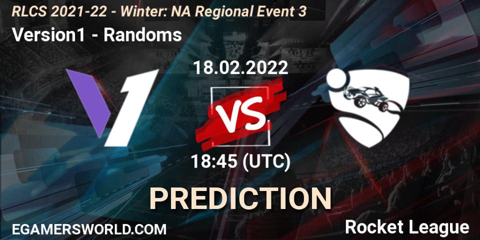 Version1 - Randoms: ennuste. 18.02.2022 at 18:45, Rocket League, RLCS 2021-22 - Winter: NA Regional Event 3