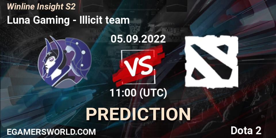 Luna Gaming - Illicit team: ennuste. 05.09.2022 at 11:07, Dota 2, Winline Insight S2
