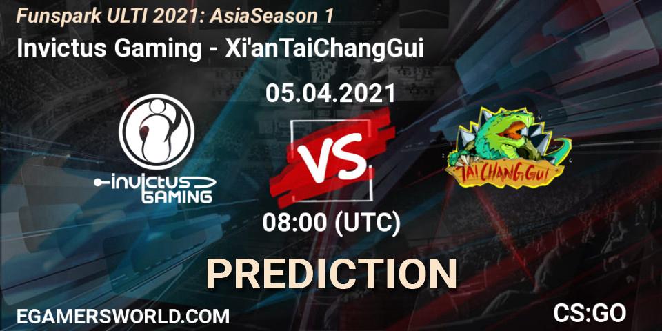 Invictus Gaming - Xi'anTaiChangGui: ennuste. 05.04.2021 at 08:35, Counter-Strike (CS2), Funspark ULTI 2021: Asia Season 1