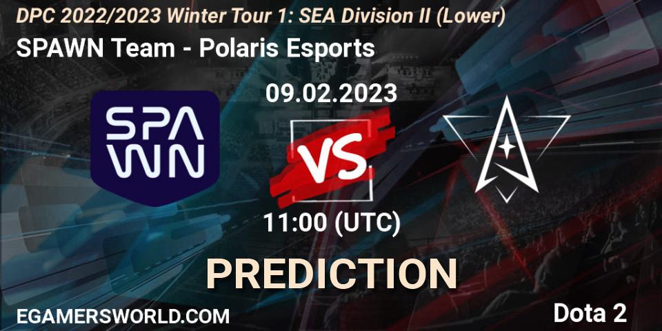 SPAWN Team - Polaris Esports: ennuste. 10.02.23, Dota 2, DPC 2022/2023 Winter Tour 1: SEA Division II (Lower)