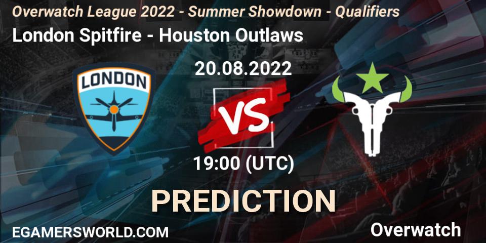 London Spitfire - Houston Outlaws: ennuste. 20.08.22, Overwatch, Overwatch League 2022 - Summer Showdown - Qualifiers