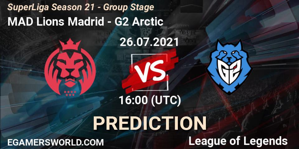 MAD Lions Madrid - G2 Arctic: ennuste. 26.07.2021 at 19:00, LoL, SuperLiga Season 21 - Group Stage 