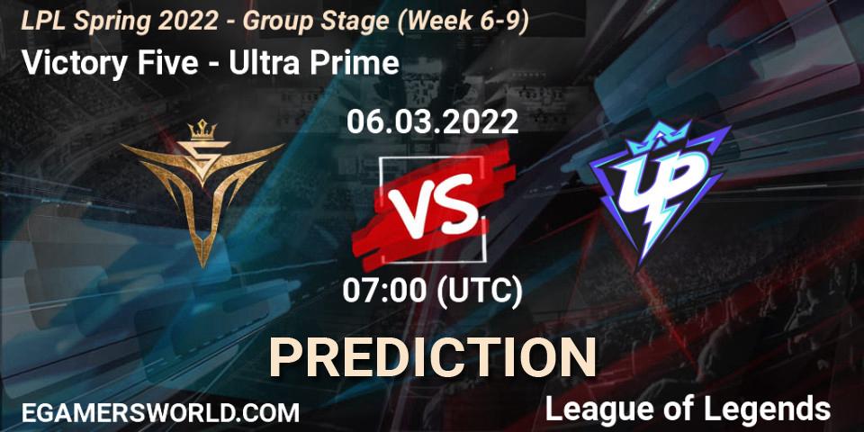 Victory Five - Ultra Prime: ennuste. 06.03.2022 at 07:00, LoL, LPL Spring 2022 - Group Stage (Week 6-9)