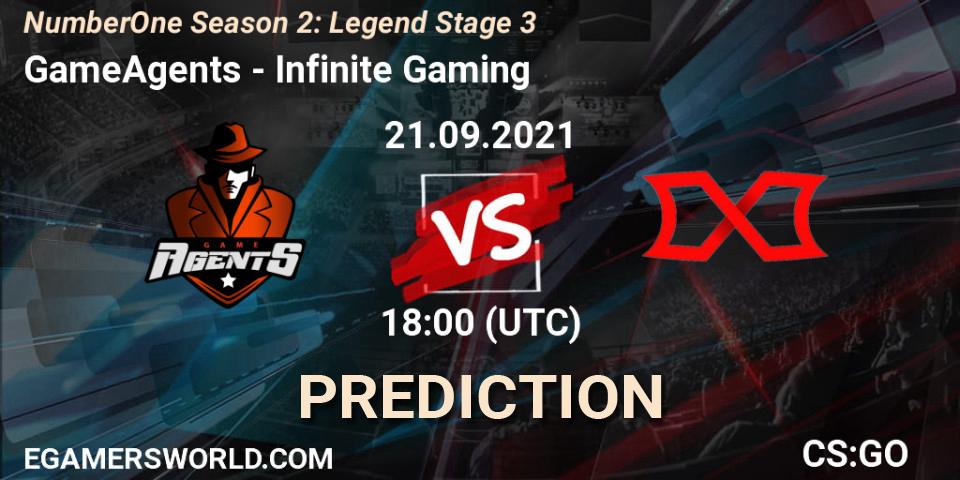 GameAgents - Infinite Gaming: ennuste. 21.09.2021 at 18:00, Counter-Strike (CS2), NumberOne Season 2: Legend Stage 3