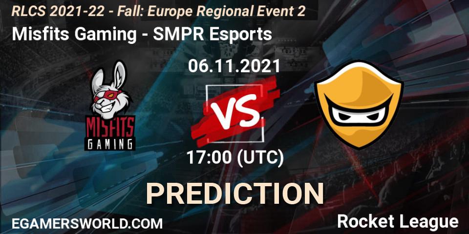 Misfits Gaming - SMPR Esports: ennuste. 06.11.2021 at 17:00, Rocket League, RLCS 2021-22 - Fall: Europe Regional Event 2