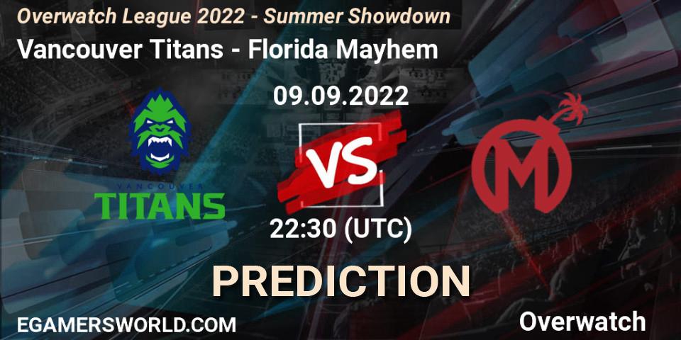 Vancouver Titans - Florida Mayhem: ennuste. 09.09.2022 at 22:45, Overwatch, Overwatch League 2022 - Summer Showdown