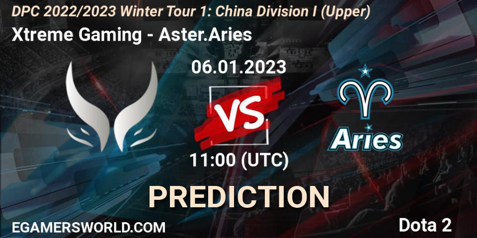 Xtreme Gaming - Aster.Aries: ennuste. 06.01.23, Dota 2, DPC 2022/2023 Winter Tour 1: CN Division I (Upper)