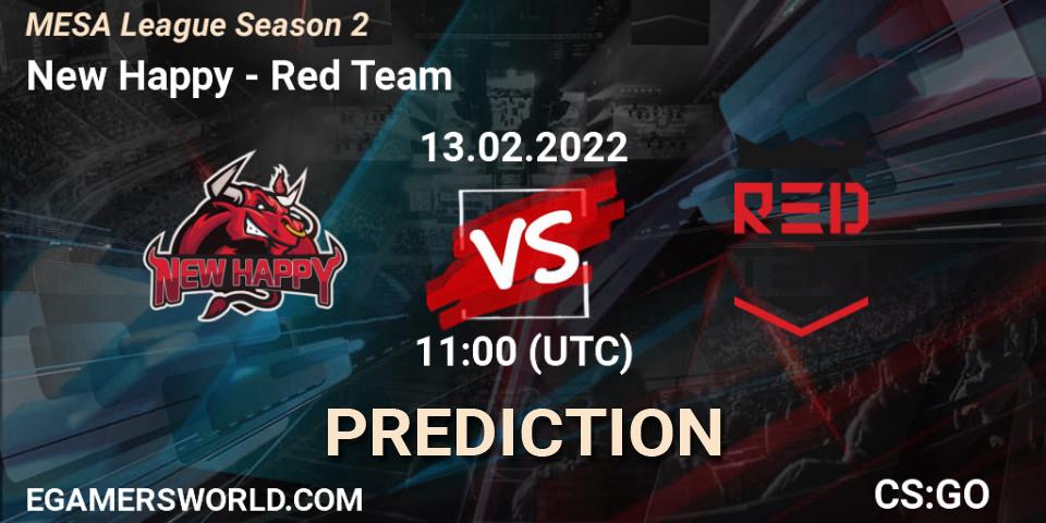 New Happy - Red Team: ennuste. 15.02.2022 at 11:00, Counter-Strike (CS2), MESA League Season 2