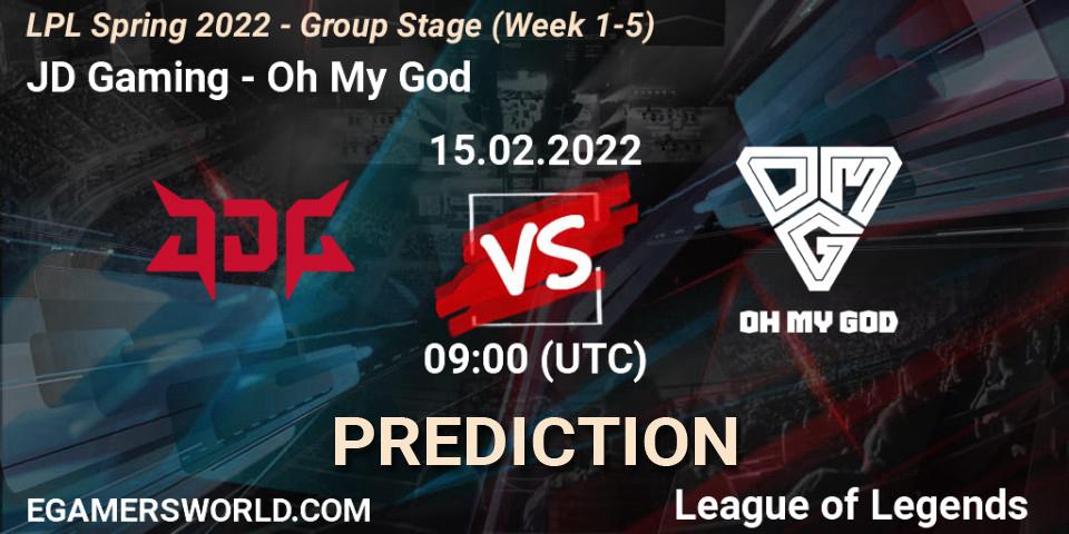 JD Gaming - Oh My God: ennuste. 15.02.22, LoL, LPL Spring 2022 - Group Stage (Week 1-5)