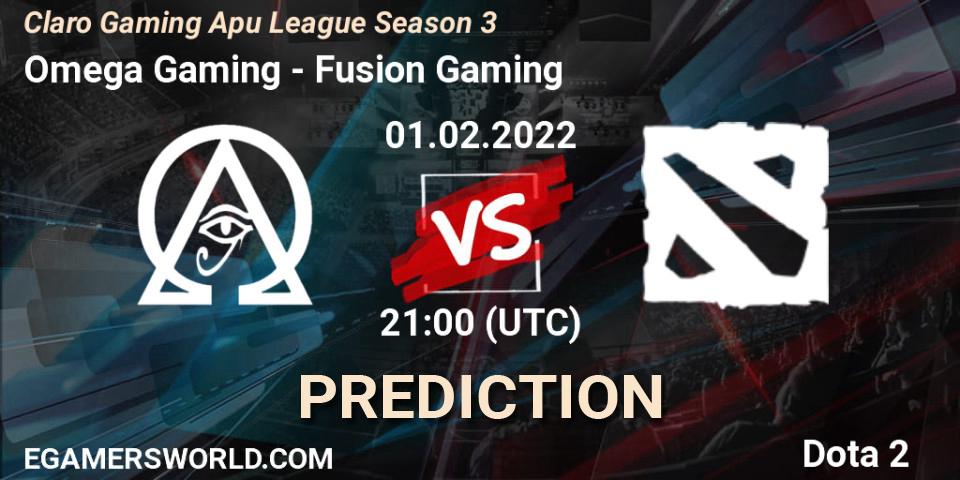 Omega Gaming - Fusion Gaming: ennuste. 01.02.2022 at 21:12, Dota 2, Claro Gaming Apu League Season 3