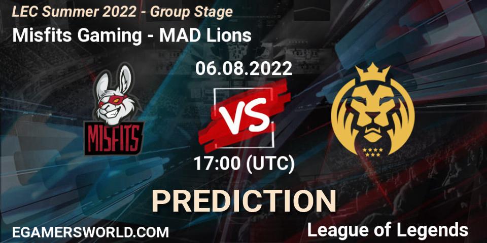 Misfits Gaming - MAD Lions: ennuste. 06.08.22, LoL, LEC Summer 2022 - Group Stage