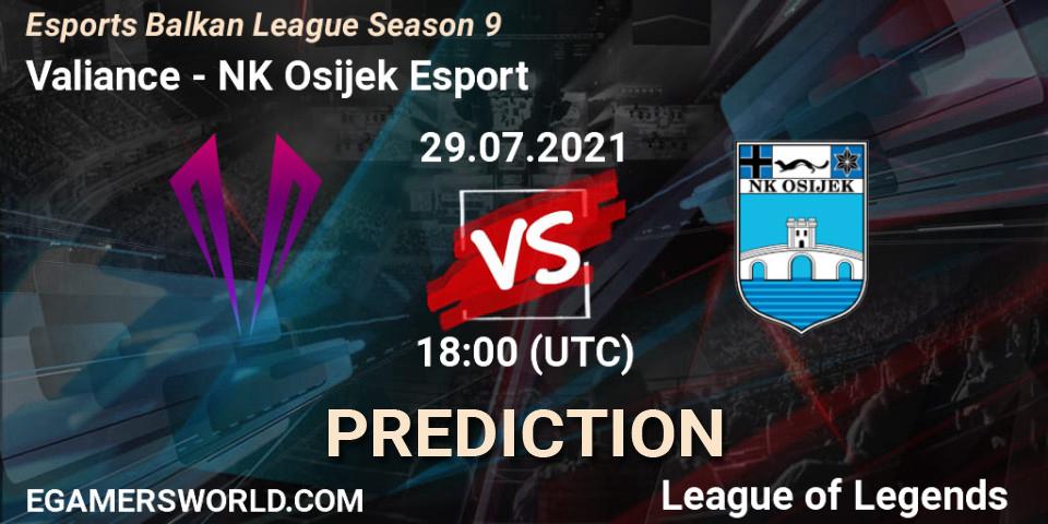 Valiance - NK Osijek Esport: ennuste. 29.07.2021 at 18:00, LoL, Esports Balkan League Season 9