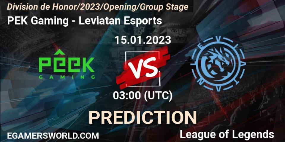 PÊEK Gaming - Leviatan Esports: ennuste. 15.01.2023 at 03:00, LoL, División de Honor Opening 2023 - Group Stage
