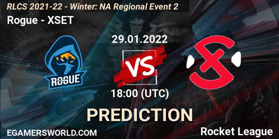 Rogue - XSET: ennuste. 29.01.2022 at 18:00, Rocket League, RLCS 2021-22 - Winter: NA Regional Event 2