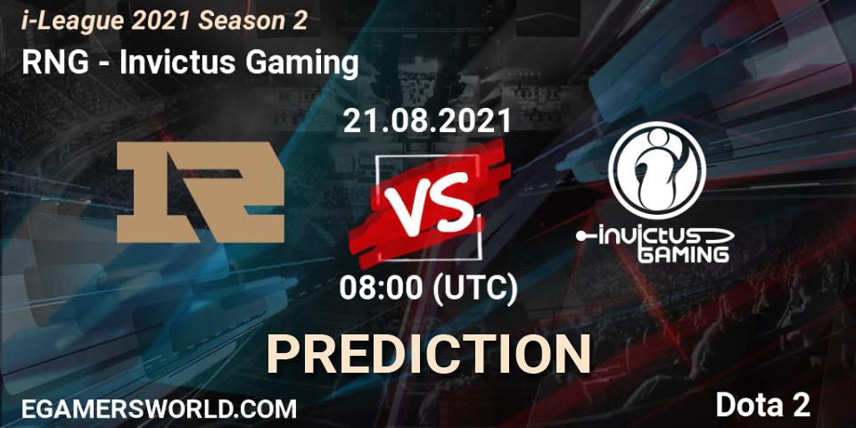 RNG - Invictus Gaming: ennuste. 21.08.2021 at 12:03, Dota 2, i-League 2021 Season 2