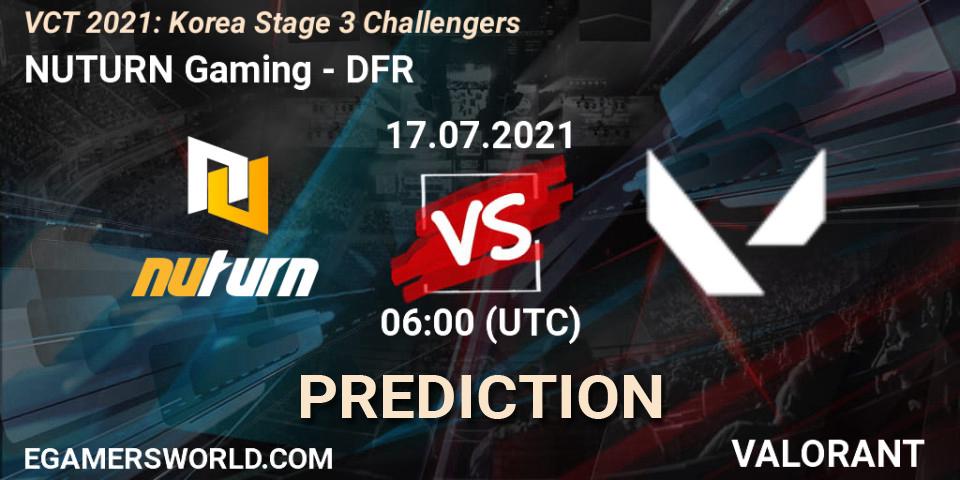NUTURN Gaming - DFR: ennuste. 17.07.2021 at 06:00, VALORANT, VCT 2021: Korea Stage 3 Challengers