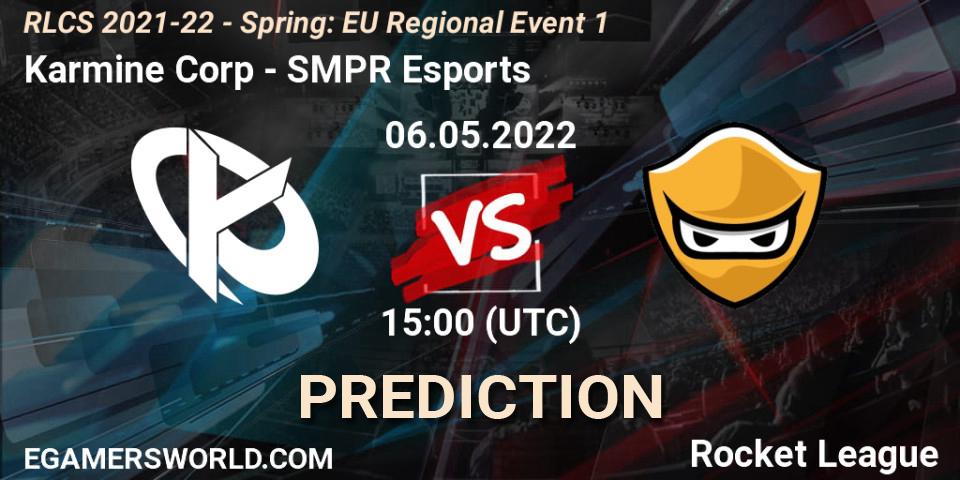 Karmine Corp - SMPR Esports: ennuste. 06.05.22, Rocket League, RLCS 2021-22 - Spring: EU Regional Event 1