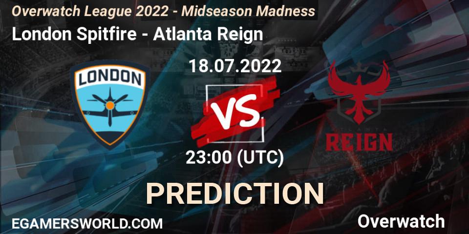 London Spitfire - Atlanta Reign: ennuste. 18.07.2022 at 23:00, Overwatch, Overwatch League 2022 - Midseason Madness