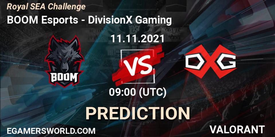BOOM Esports - DivisionX Gaming: ennuste. 11.11.2021 at 09:00, VALORANT, Royal SEA Challenge