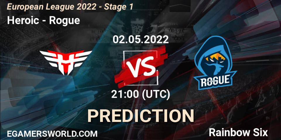 Heroic - Rogue: ennuste. 02.05.2022 at 19:45, Rainbow Six, European League 2022 - Stage 1