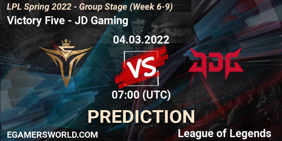 Victory Five - JD Gaming: ennuste. 04.03.2022 at 07:00, LoL, LPL Spring 2022 - Group Stage (Week 6-9)