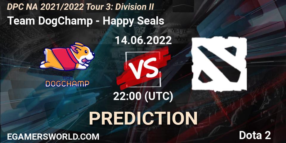 Team DogChamp - Happy Seals: ennuste. 14.06.2022 at 21:55, Dota 2, DPC NA 2021/2022 Tour 3: Division II