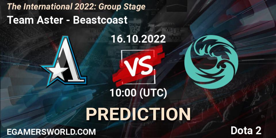Team Aster - Beastcoast: ennuste. 16.10.2022 at 11:56, Dota 2, The International 2022: Group Stage