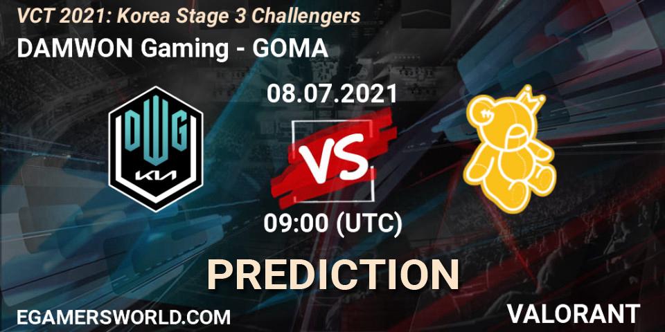 DAMWON Gaming - GOMA: ennuste. 08.07.2021 at 09:00, VALORANT, VCT 2021: Korea Stage 3 Challengers