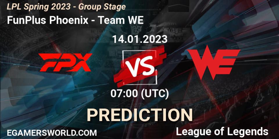 FunPlus Phoenix - Team WE: ennuste. 14.01.2023 at 07:00, LoL, LPL Spring 2023 - Group Stage