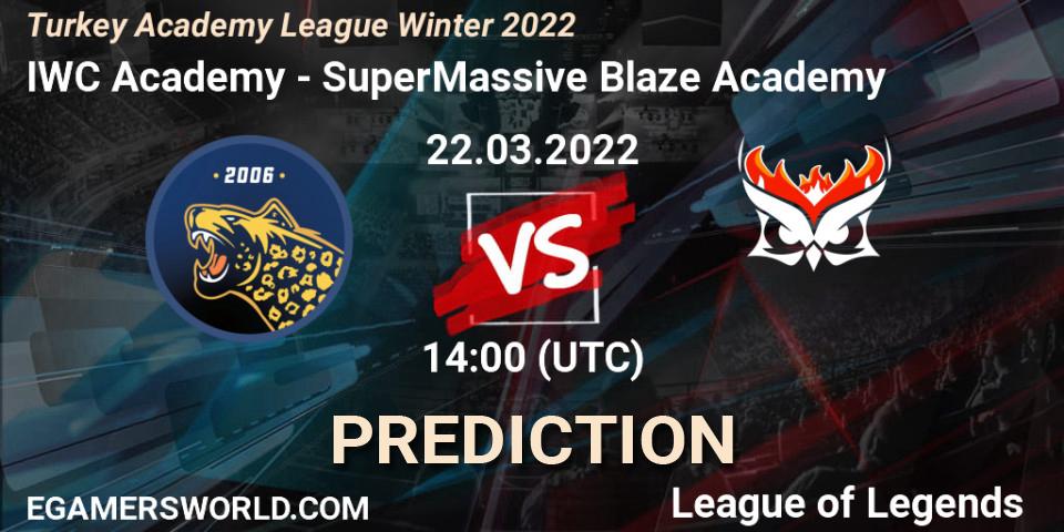 IWC Academy - SuperMassive Blaze Academy: ennuste. 22.03.2022 at 14:00, LoL, Turkey Academy League Winter 2022