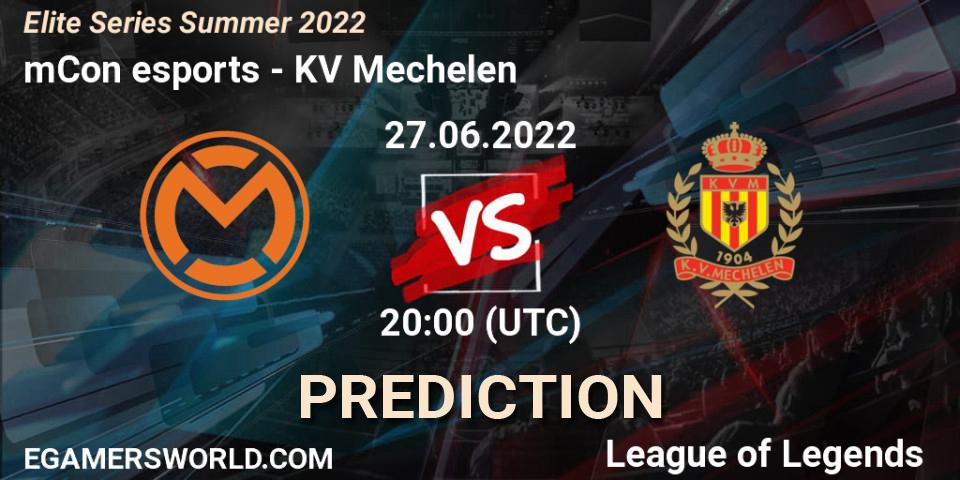 mCon esports - KV Mechelen: ennuste. 27.06.2022 at 20:55, LoL, Elite Series Summer 2022